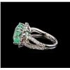 Image 3 : 9.35 ctw Emerald and Diamond Ring - 14KT White Gold
