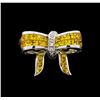 Image 2 : 1.92 ctw Yellow Sapphire and Diamond Ring - 18KT White Gold