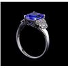 Image 4 : 2.66 ctw Tanzanite and Diamond Ring - 14KT White Gold