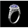 Image 3 : 2.00 ctw Tanzanite and Diamond Ring - 14KT White Gold