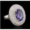 Image 1 : 14KT White Gold 4.84 ctw Tanzanite and Diamond Ring