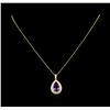 Image 2 : 3.50 ctw Tanzanite and Diamond Pendant - 14KT Yellow Gold