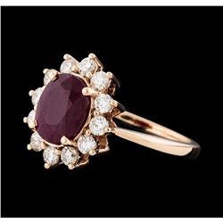 2.19 ctw Ruby and Diamond Ring - 14KT Rose Gold