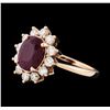 Image 1 : 2.19 ctw Ruby and Diamond Ring - 14KT Rose Gold