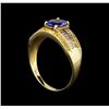 Image 4 : 14KT Yellow Gold 1.04 ctw Tanzanite and Diamond Ring