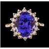 Image 2 : 7.19 ctw Tanzanite and Diamond Ring - 14KT Rose Gold