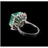 Image 3 : 7.80 ctw Emerald and Diamond Ring - 14KT White Gold