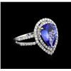 Image 1 : 14KT White Gold 3.01 ctw Tanzanite and Diamond Ring