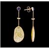 Image 2 : 14KT Rose Gold Multi Color Stone Earrings