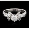 Image 2 : 14KT White Gold 0.73 ctw Diamond Ring