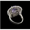 Image 3 : 14KT White Gold 4.29 ctw Tanzanite and Diamond Ring