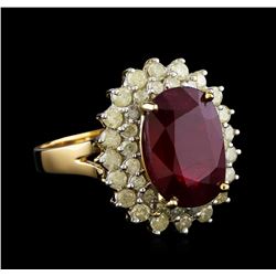 6.85 ctw Ruby and Diamond Ring - 14KT Yellow Gold