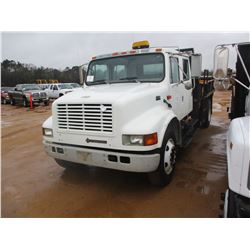 2002 INTERNATIONAL 4700 FLATBED DUMP, VIN/SN:1HTSCAAL72H512702 - S/A, CREW CAB, DT466 ENGINE, A/T, 1