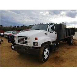 1998 CHEVROLET 7500 FLATBED DUMP, VIN/SN:1GBM7H1M3WJ110576 - S/A, CAT DIESEL ENGINE, A/T, 16' FLATBE