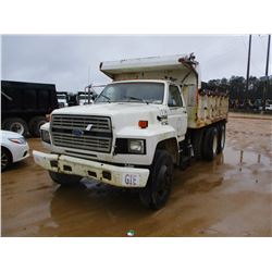 1994 FORD F900 DUMP, VIN/SN:1FDYL90ESRVA03160 - T/A, FORD DIESEL ENGINE, A/T, 40K REARS, 12K FRONT, 