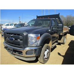 2012 FORD F550 FLAT DUMP, VIN/SN:1FDUF5GYXCEC56366 - S/A, V8 GAS ENGINE, A/T, GVWR 19,000LB, 12' FLA