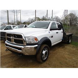 2012 DODGE RAM 5500 FLATBED, VIN/SN:3C7WDNFL4CG230818 - S/A, 4X4, CREW CAB, CUMMINS TURBO DIESEL ENG
