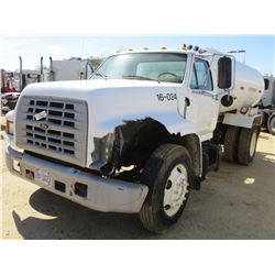 1999 FORD F SERIES WATER TRUCK, VIN/SN:3FEWF80C4XMA09946 - S/A, FORD DIESEL ENGINE, 5 SPEED TRANS, R