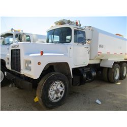 1987 MACK R686ST WATER TRUCK, VIN/SN:1M2N179Y7HA006805 - MACK DIESEL ENGINE, 6 SPEED TRANS, 44K REAR