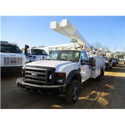 2008 FORD F550 BUCKET TRUCK, VIN/SN:1FDAF57R58EE17757 - S/A, FORD POWERSTROKE ENGINE, A/T, 19,500# G
