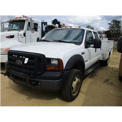 2007 FORD F550 SERVICE TRUCK, VIN/SN:1FDAW57P77EA84815 - S/A, 4X4, CREW CAB, FORD POWER STROKE DIESE