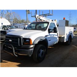 2006 FORD F550 SERVICE TRUCK, VIN/SN:1FDAF56P96EC67245 - FORD POWER STROKE DIESEL ENGINE, A/T, AUTO 