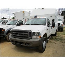 2002 FORD F550 SERVICE TRUCK, VIN/SN:1FDAF56F02EB69674 - FORD POWER STROKE DIESEL ENGINE, A/T, ALTEC