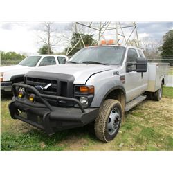 2008 FORD F550 SERVICE TRUCK, VIN/SN:1FDAX56R58EB66642 - EXTENDED CAB, FORD POWER STROKE DIESEL ENGI