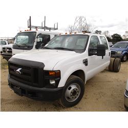 2010 FORD F350 CAB & CHASSIS, VIN/SN:1FDWW3GY4AEA95412 - CREW CAB, 6.8L TRITON V-10 ENGINE, A/T, ODO