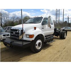 2008 FORD F750 CAB & CHASSIS, VIN/SN:3FRXX75T88V574356 - EXT CAB, S/A, CAT DIESEL ENGINE, 7 SPEED TR