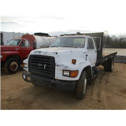 1998 FORD F-SERIES FLATBED DUMP, VIN/SN:1FDNF80C2WVA10176 - DIESEL ENGINE, 5 SPEED MANUAL (DOES NOT 