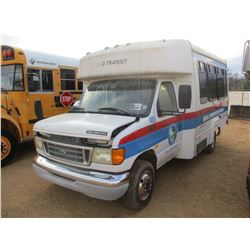 2003 FORD E350 PASSENGER BUS, VIN/SN:1FDWE35L73HA62786 - GAS ENGINE, A/T, WHEEL CHAIR LIFT, ODOMETER