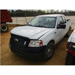 2008 FORD F150 VIN/SN:1FTFX12V08FB74409 - EXT CAB, V8 GAS ENGINE, A/T, ODOMETER READING 196,838 MILE