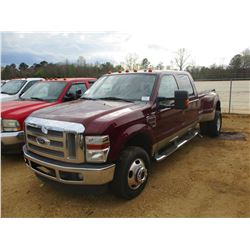 2008 FORD F350 DUALLY VIN/SN:1FTWW33R68EC16146 - CREW CAB, FORD DIESEL ENGINE, A/T (DOES NOT OPERATE