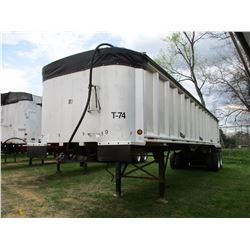 1988 MATE ALUMINUM DUMP TRAILER, VIN/SN:1M9A38525JH036853 - 38' LENGTH, T/A, TARP, 11R22.5 TIRES, AL