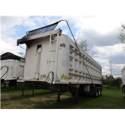 1999 BENSON DUMP TRAILER, VIN/SN:1680 - TRI-AXLE, ALUM, 34FT, BARN GATE, 11R24.5 TIRES