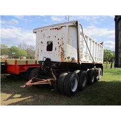 STEEL DUMP TRAILER, - 5 AXLE, 18' LENGTH, 3 AXLE STATIONARY, 2 AXLE TRAILER DOLLY, PENTLE HITCH, 10R