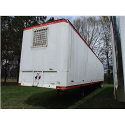 1990 QUAY OFFICE TRAILER, VIN/SN:1PT02DAH0L9003700 - T/A, 53' LENGTH, REAR FOLD DOWN RAMPS W/STEPS, 