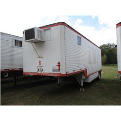 1972 DORSEY OFFICE TRAILER, VIN/SN:97119 - 32' LENGTH, AC UNIT, BARN DOOR, 11R22.5 TIRES (UTILITY CO