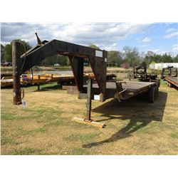 SHOPMADE GOOSENECK TRAILER, VIN/SN:OBL - TRI-AXLE, 8'X21' 10" DECK, 3' BEAVER TAIL, 30" FLIPDOWN RAM