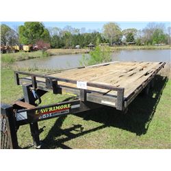2006 LAWRIMORE TAG TRAILER, VIN/SN:SWUBU20206F006174 - 8' X20' DECK, 235/80R16 TIRES