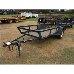UTILITY TRAILER, - 4'2" X 12'2" DECK, FOLD DOWN GATE, 175/80D13 TIRES (STATE OWNED)