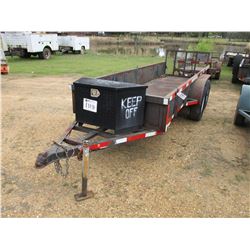 UTILITY TRAILER, - 4' X 14' DECK, FOLD DOWN GATE, 225/70R15 TIRES (STATE OWNED)