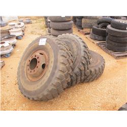 (6) 14.00R20 TIRES AND RIMS