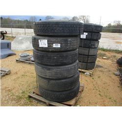 (6) 285/75R 24.5 TIRES AND RIMS