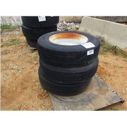 (3) 285/75R24.5 TIRES W/RIMS
