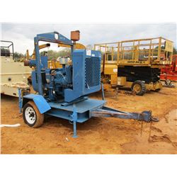 THOMPSON 6" CT160 TWG PUMP, W/JOHN DEERE DIESEL ENGINE, MTD ON S/A TRAILER