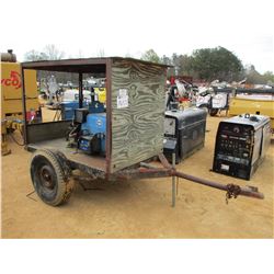 MILLER WELDER, - W/GAS ENGINE MOUNTED ON S/A TRAILER