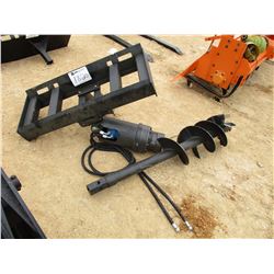 AUGER W/12" BIT FIT SKID STEER LOADER