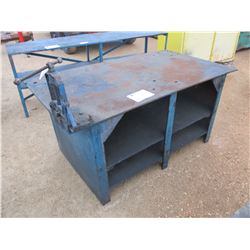 40" X 6' STEEL WORK TABLE W/VISE